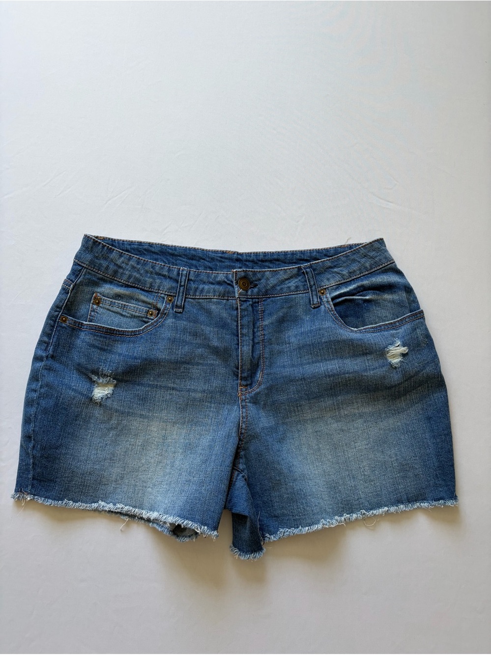 Time and Tru Womens 16 Denim Cutoff Distressed Jean Shorts